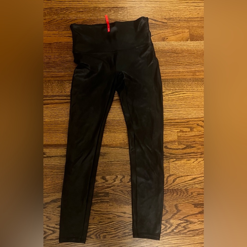 SPANX Classic Black Leggings faux leather